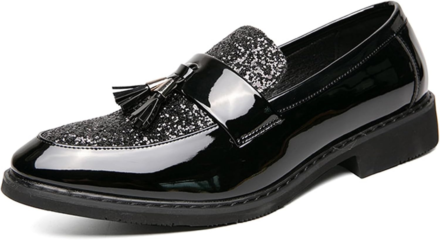 Мужские лоферы GHIBHNA из лакированной кожи с пайетками, с кисточками, с округлым носком, на массивном каблуке, повседневные деловые лоферы, свадебные банкетные и туфли, черный
Мужские лоферы GHIBHNA из лакированной кожи с пайетками, с кисточками, с округлым носком, на массивном каблуке, повседневные деловые лоферы, свадебные банкетные и туфли, черный