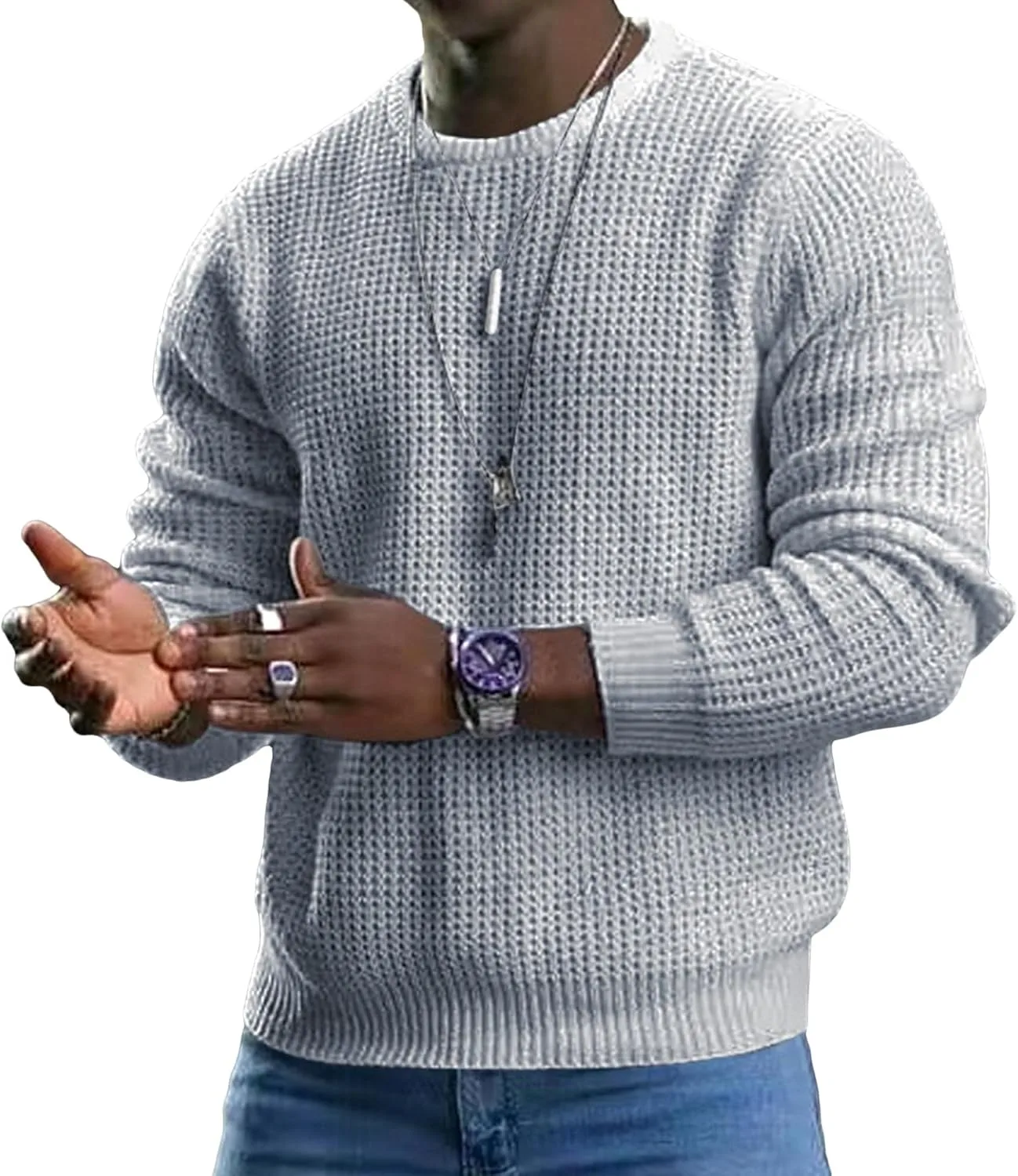 Мужской свитер DGHM-JLMY, вязаный, с круглым вырезом
Мужской свитер DGHM-JLMY, вязаный, с круглым вырезом