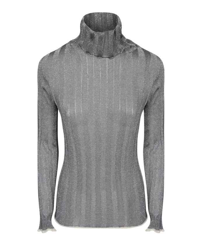 Ребристый свитер с высоким воротником и люрексом Fabiana Filippi, серый
Ребристый свитер с высоким воротником и люрексом Fabiana Filippi, серый