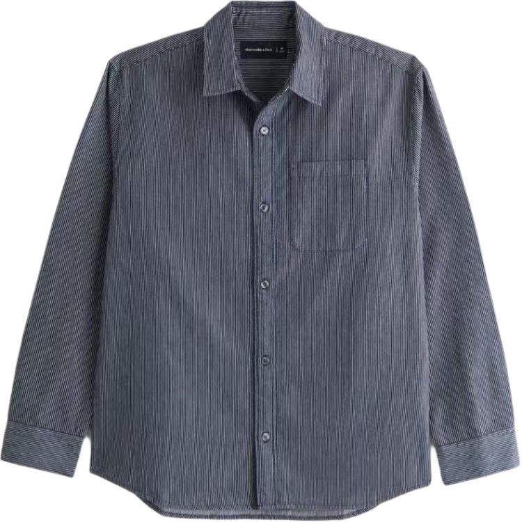 Abercrombie&Fitch Рубашка мужская синяя в полоску
Abercrombie&Fitch Рубашка мужская синяя в полоску