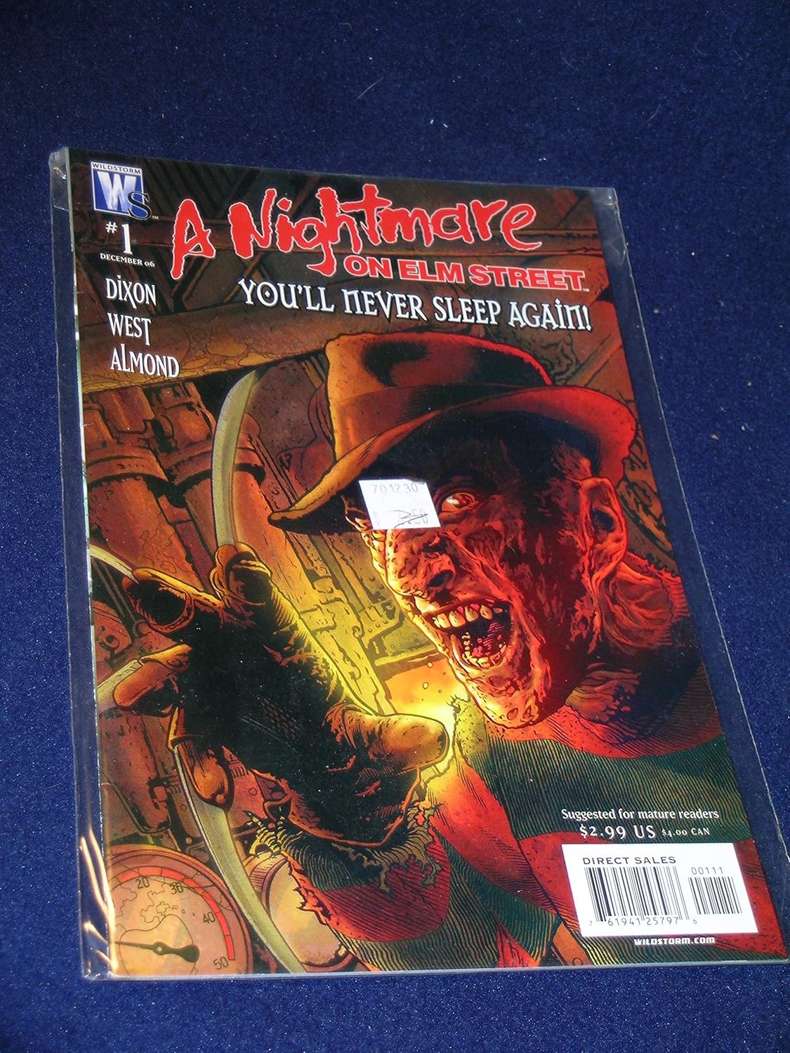 A NIGHTMARE ON ELM STREET #1, (You'll Never Sleep Again!), December 2006 (WildStorm Publications)
A NIGHTMARE ON ELM STREET #1, (You'll Never Sleep Again!), December 2006 (WildStorm Publications)