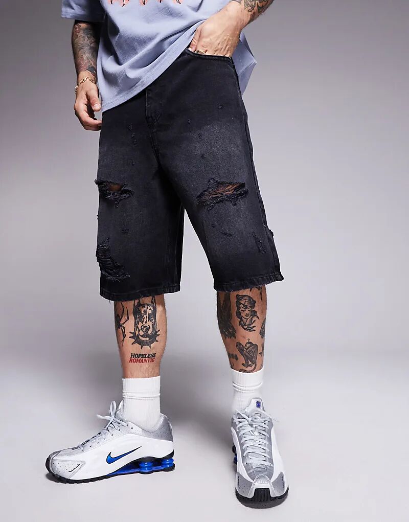 Джинсы Courtside с экстремально потертым денимом, выбеленного черного цвета
Джинсы Courtside с экстремально потертым денимом, выбеленного черного цвета