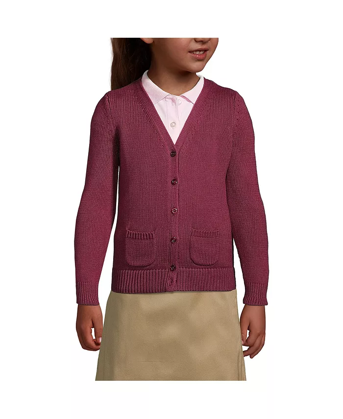 Детский школьный кардиган из хлопка и модала на пуговицах для девочек Lands' End, красный
Детский школьный кардиган из хлопка и модала на пуговицах для девочек Lands' End, красный