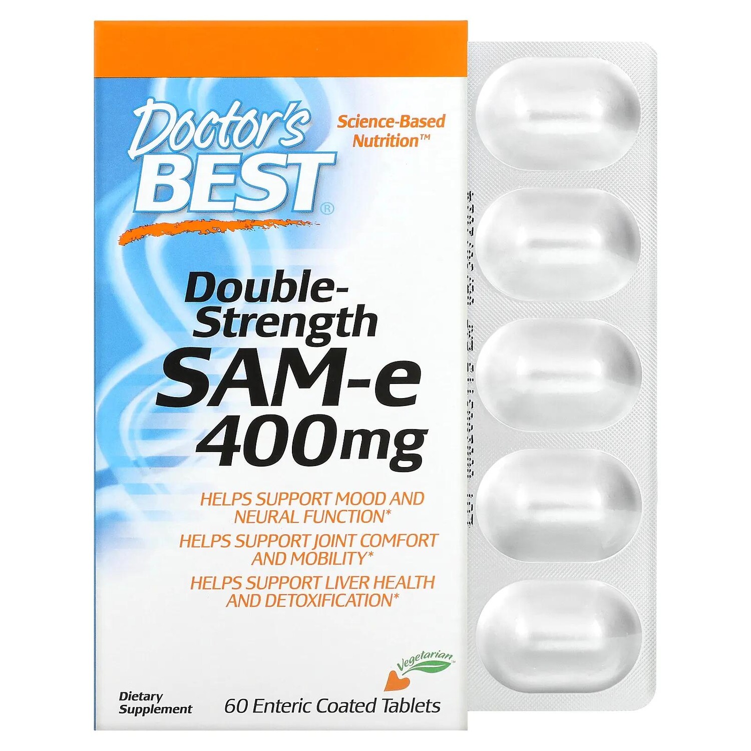 Doctor's Best SAM-e Double Strength 400 мг 60 таблетки покрытые желудочно-резистентной оболочкой
Doctor's Best SAM-e Double Strength 400 мг 60 таблетки покрытые желудочно-резистентной оболочкой