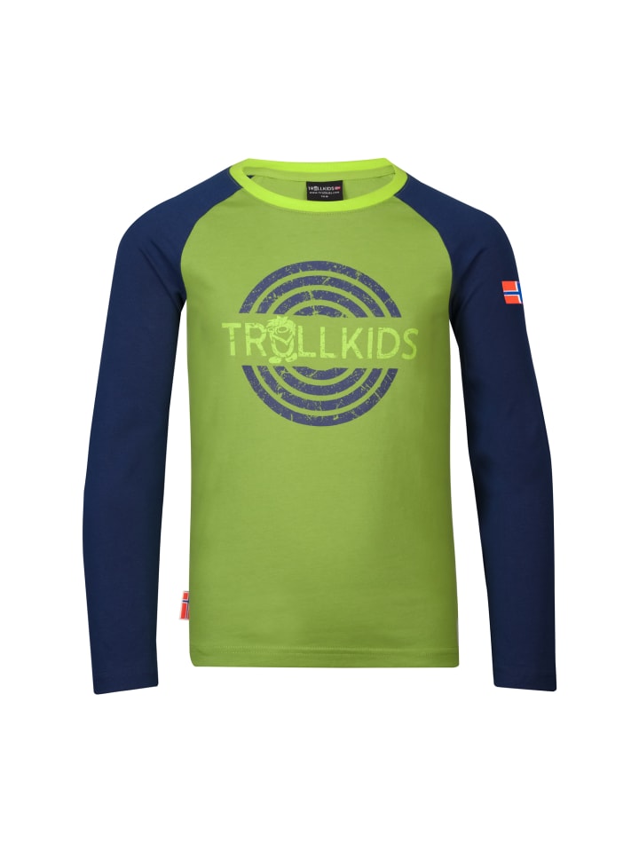 Trollkids Лонгслив Preikestolen в цвете киви/мистик-синий
Trollkids Лонгслив Preikestolen в цвете киви/мистик-синий