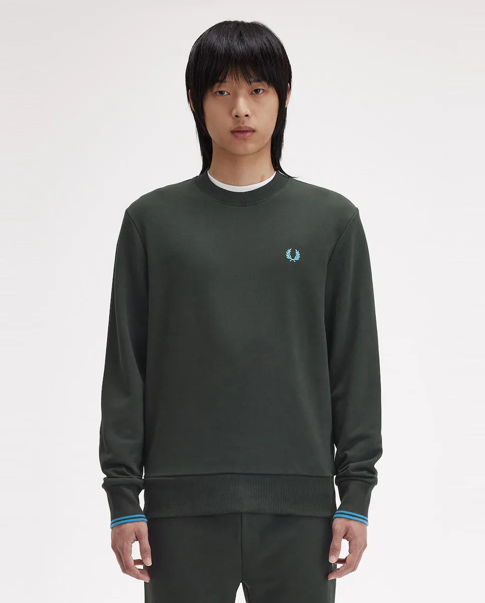 Мужская толстовка с круглым вырезом и кантом на рукавах Fred Perry, темно-зеленый
Мужская толстовка с круглым вырезом и кантом на рукавах Fred Perry, темно-зеленый