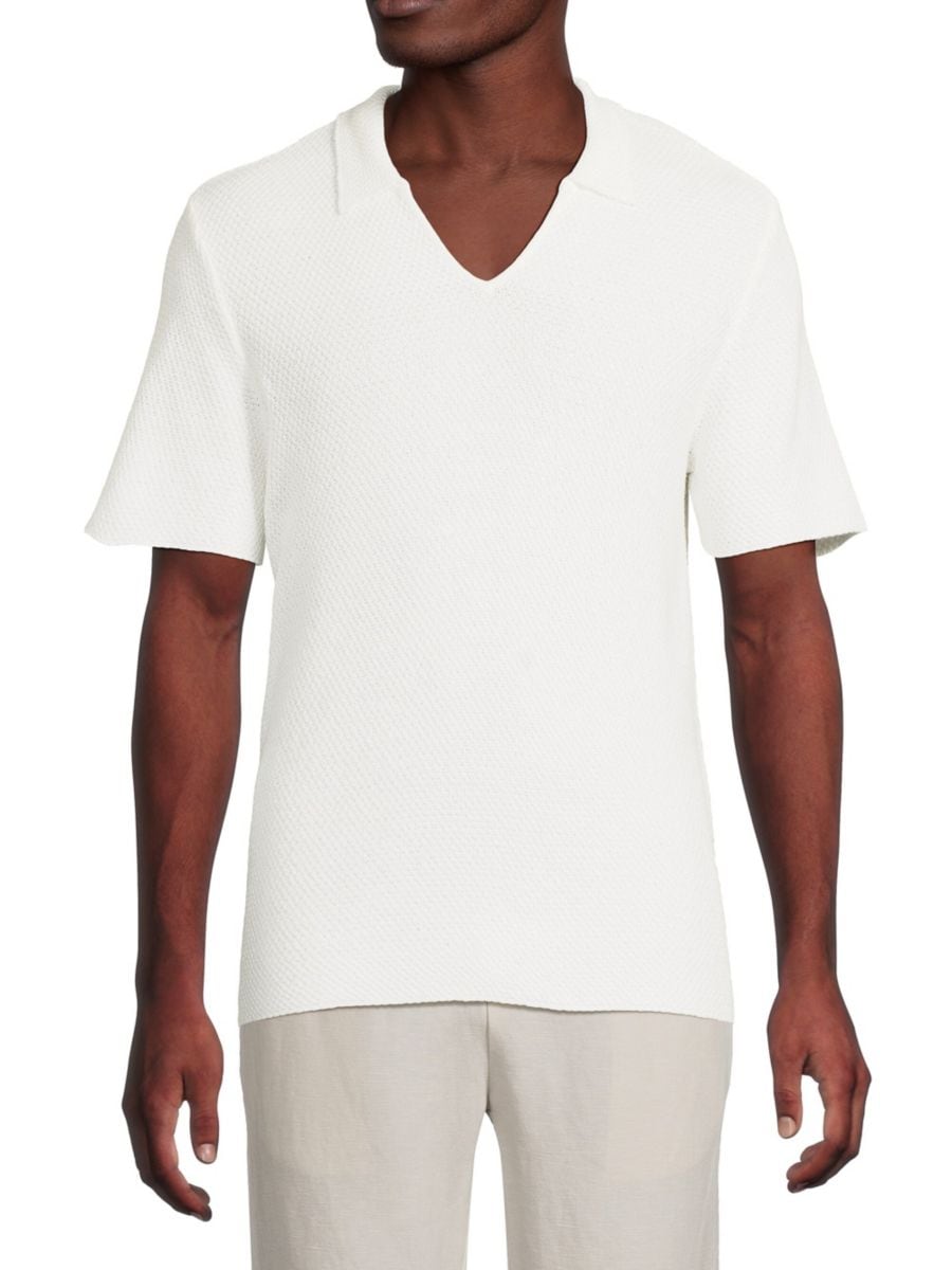 Рубашка-поло с воротником Джонни, связанная крючком Onia, белый
Рубашка-поло с воротником Джонни, связанная крючком Onia, белый