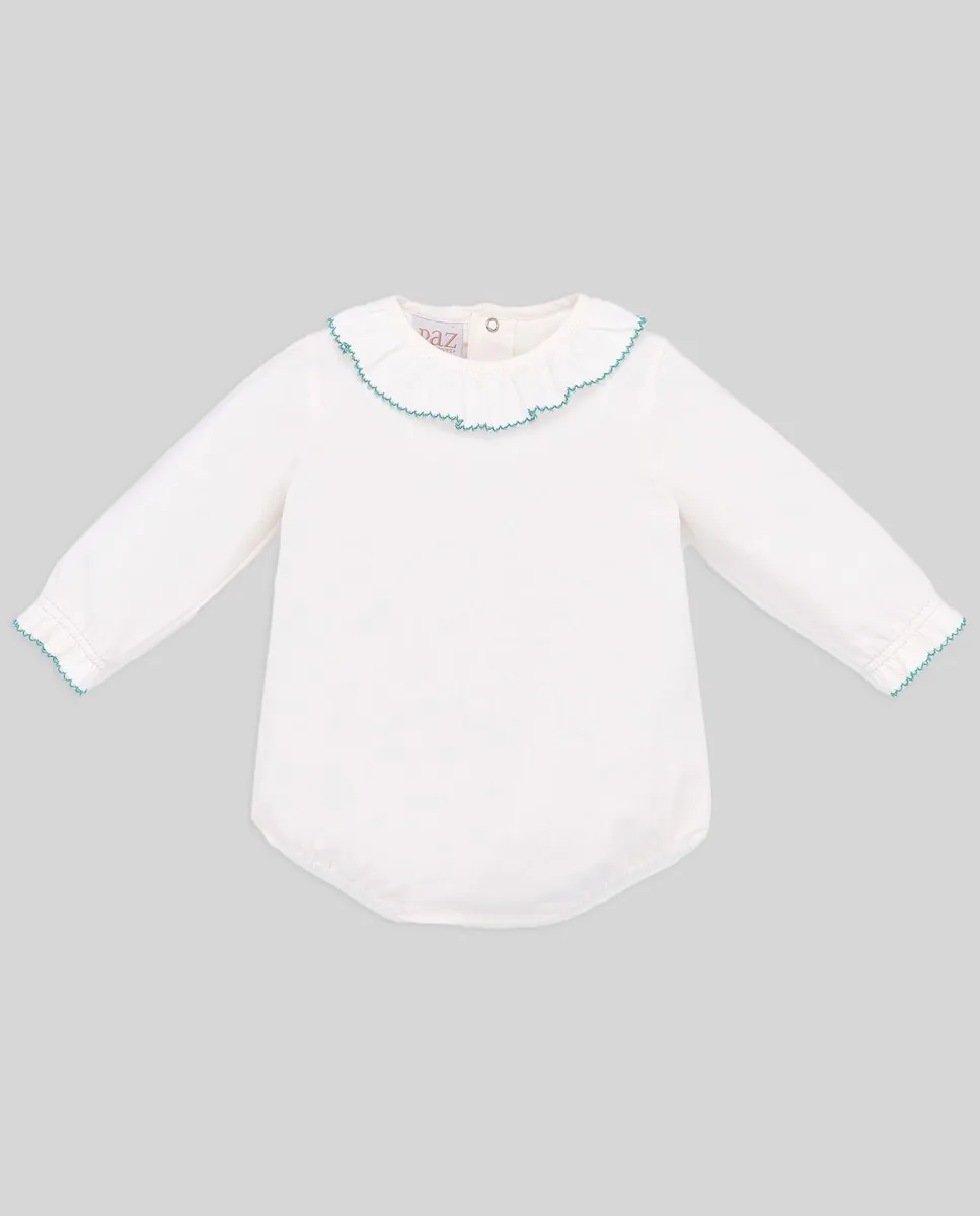 Детское боди из трикотажа коллекция Эссенсиал Paz Rodríguez, белый/зеленый
Детское боди из трикотажа коллекция Эссенсиал Paz Rodríguez, белый/зеленый