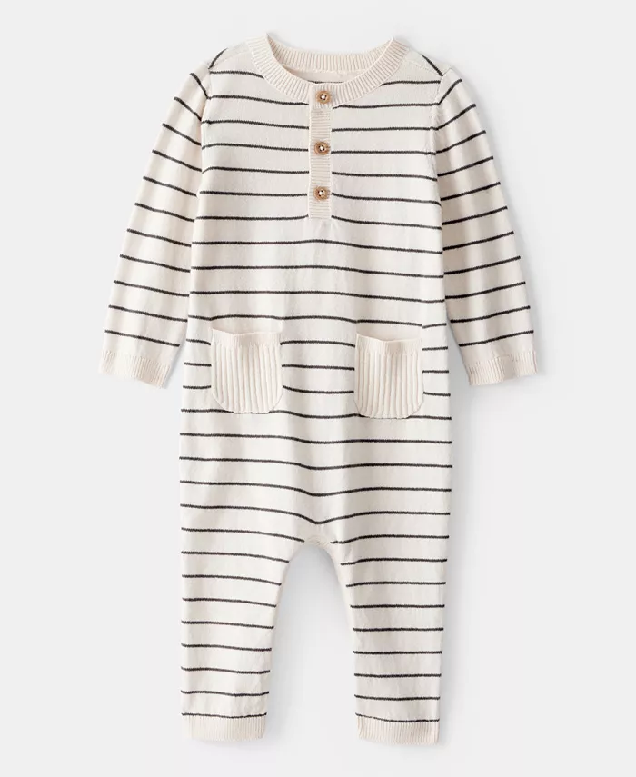 Полосатый хлопковый комбинезон с длинными рукавами для мальчиков Carter's, белый
Полосатый хлопковый комбинезон с длинными рукавами для мальчиков Carter's, белый