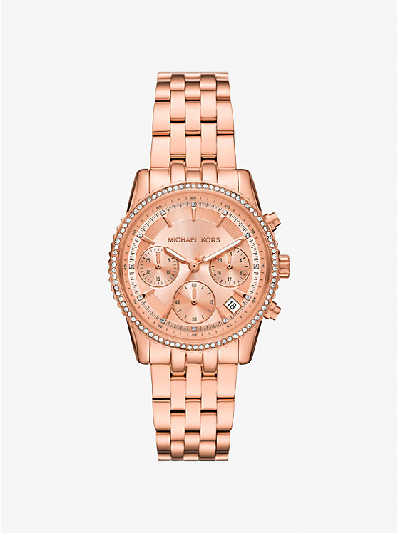 Мини-Часы Ritz Pavé из розового золота Michael Kors, золотой
Мини-Часы Ritz Pavé из розового золота Michael Kors, золотой