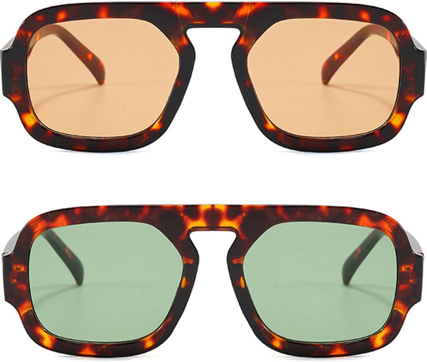 Модные шестиугольные солнцезащитные очки-авиаторы для женщин и мужчин в стиле ретро 70-х годов, квадратные, с плоской верхней частью, геометрические солнцезащитные очки piscm, 2 Pack(tortoise/Green+tortoise/Champage)
Модные шестиугольные солнцезащитные очки-авиаторы для женщин и мужчин в стиле ретро 70-х годов, квадратные, с плоской верхней частью, геометрические солнцезащитные очки piscm, 2 Pack(tortoise/Green+tortoise/Champage)