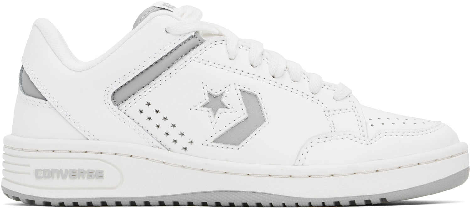 Низкие кроссовки из белой и серой кожи Weapon Leather Converse
Низкие кроссовки из белой и серой кожи Weapon Leather Converse