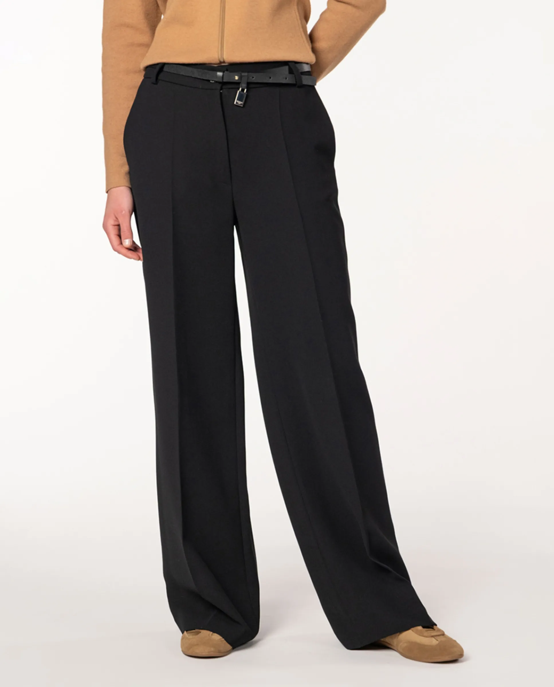 Женские широкие брюки из двойного крепа Naulover, черный
Женские широкие брюки из двойного крепа Naulover, черный