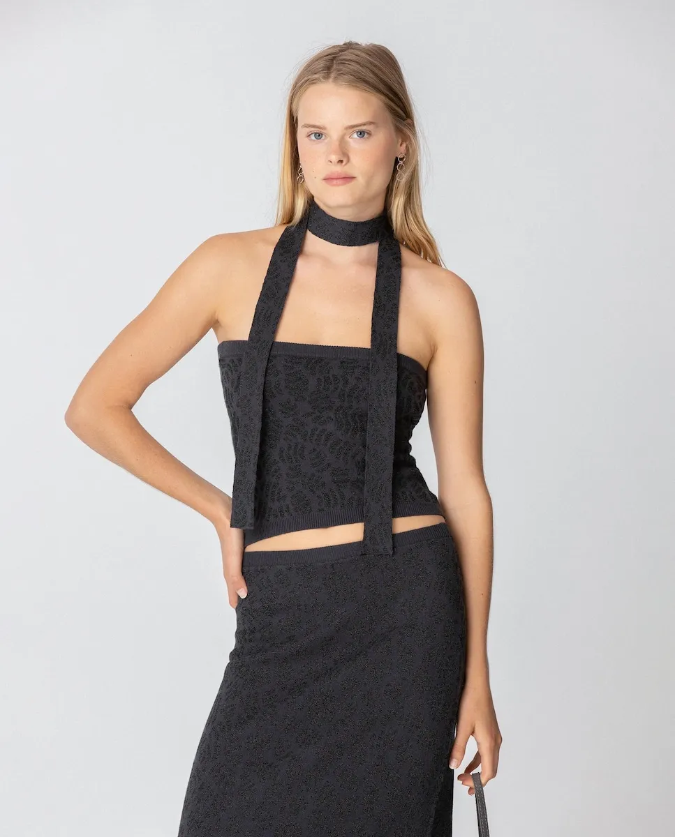 Женский топ-бандо с воротником-чокером Noon, черный
Женский топ-бандо с воротником-чокером Noon, черный