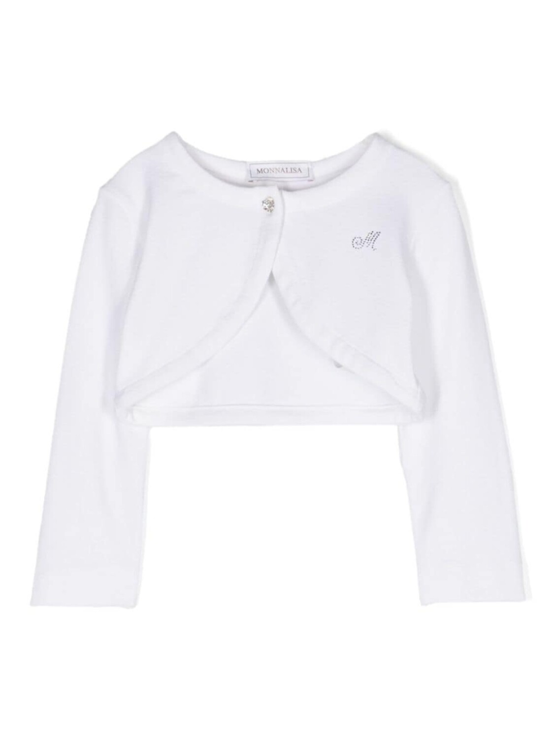 Monnalisa болеро с круглым вырезом и логотипом, белый
Monnalisa болеро с круглым вырезом и логотипом, белый