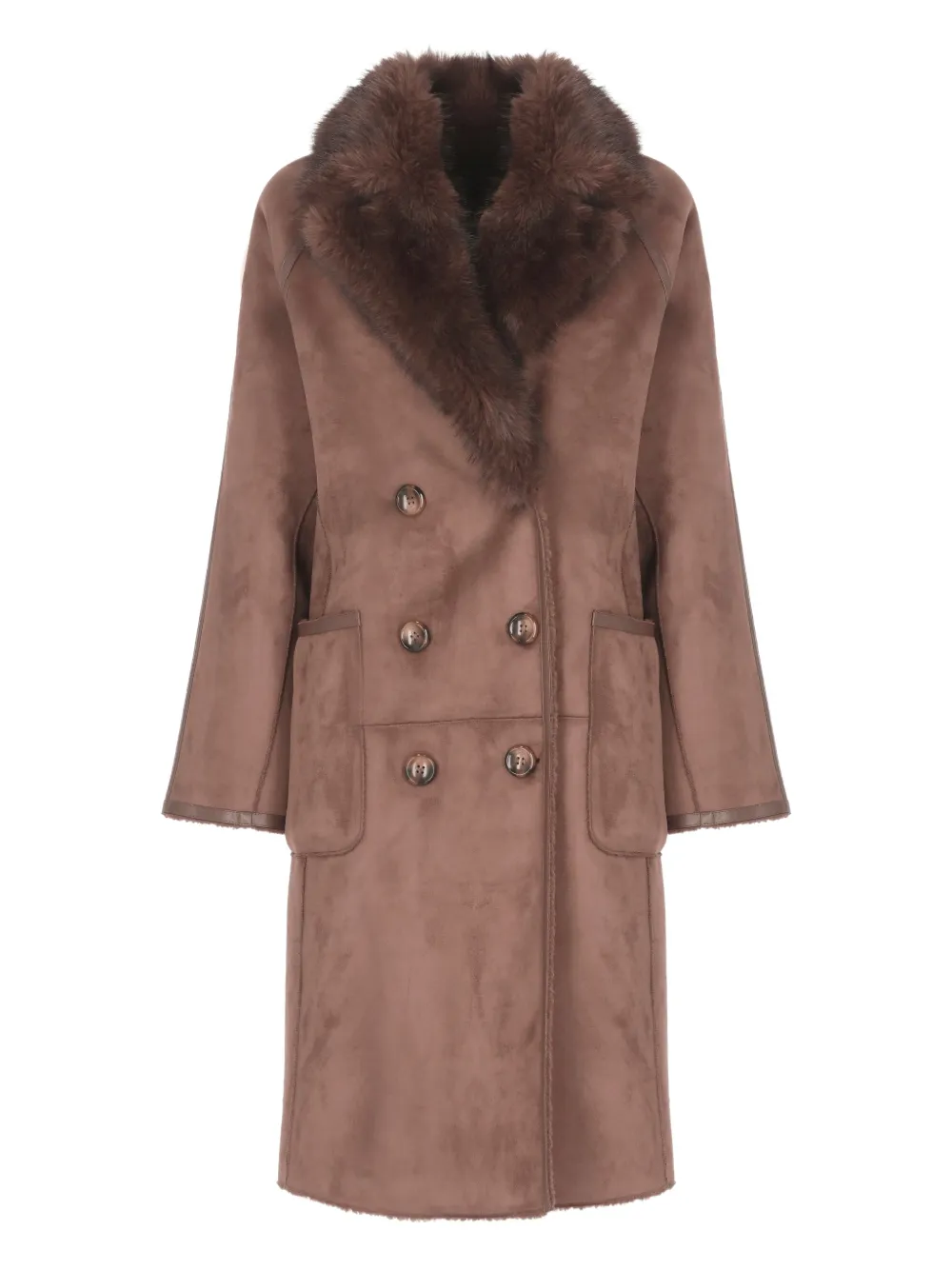 Двубортное пальто из искусственного меха Betta Corradi, коричневый
Двубортное пальто из искусственного меха Betta Corradi, коричневый