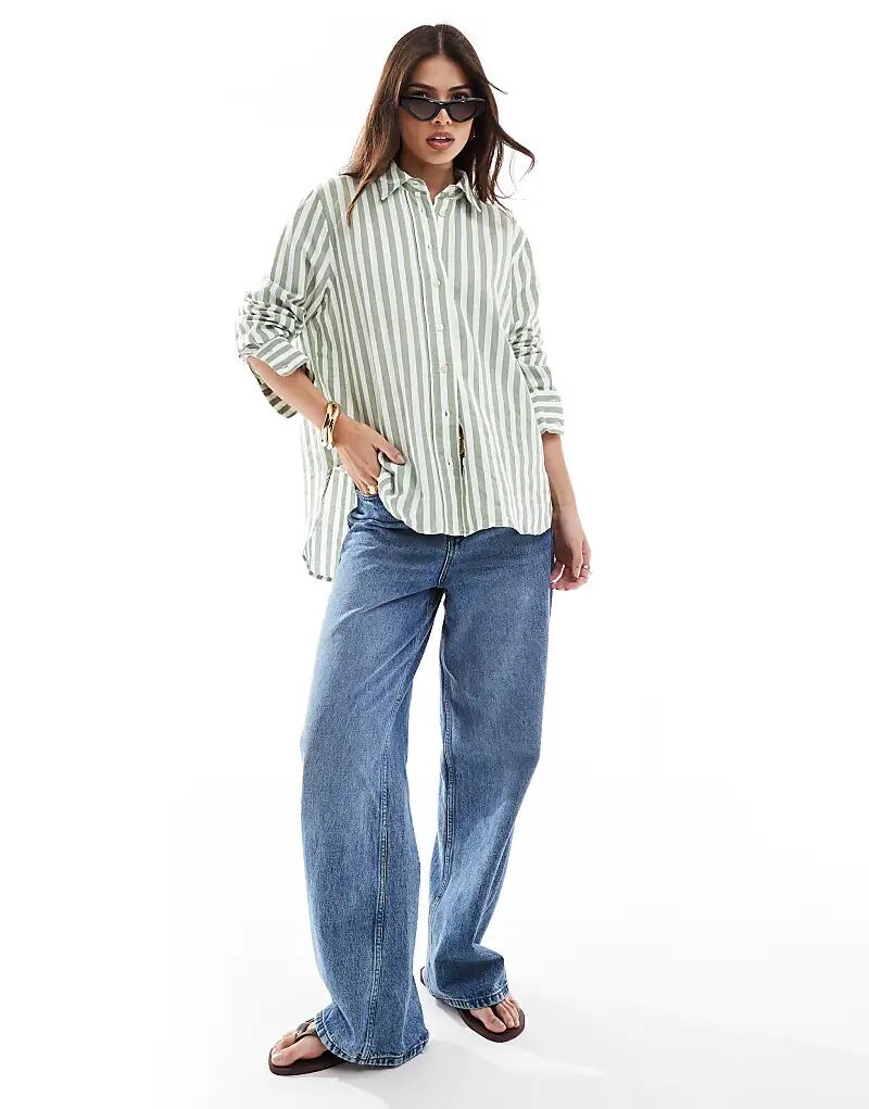 Полосатая рубашка New Look зеленого цвета
Полосатая рубашка New Look зеленого цвета