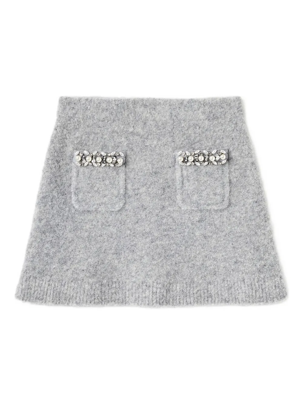 Юбка с декорированными карманами Self-Portrait Kids, серый 
Юбка с декорированными карманами Self-Portrait Kids, серый