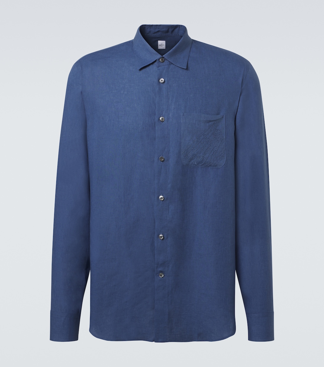 Рубашка из льна Scritto Berluti, Chambray Blue 
Рубашка из льна Scritto Berluti, Chambray Blue