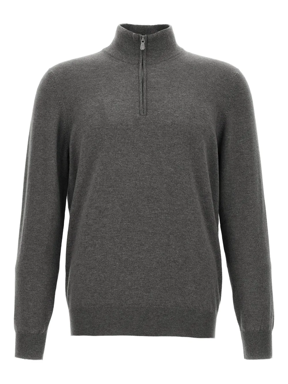 Кашемировый свитер с высоким воротником Brunello Cucinelli, серый 
Кашемировый свитер с высоким воротником Brunello Cucinelli, серый