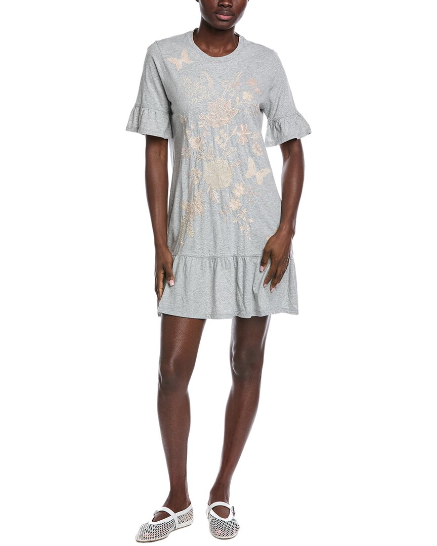 Платье-футболка с оборками на рукавах от Johnny Was Johnny Was, серый
Платье-футболка с оборками на рукавах от Johnny Was Johnny Was, серый