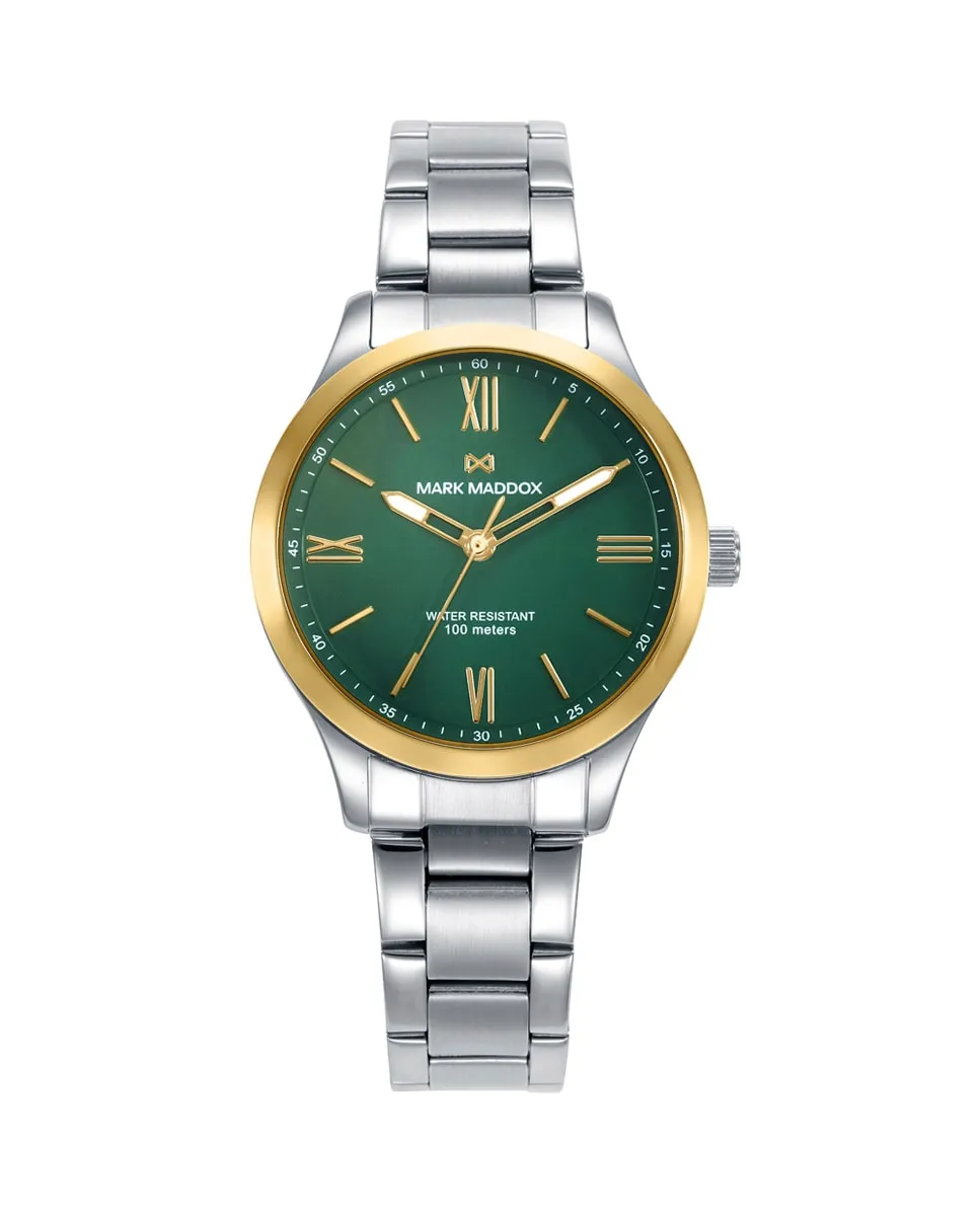 Женские часы Marais с двухцветным корпусом из стали и золота с IP-покрытием и стальным браслетом Mark Maddox, серебряный
Женские часы Marais с двухцветным корпусом из стали и золота с IP-покрытием и стальным браслетом Mark Maddox, серебряный