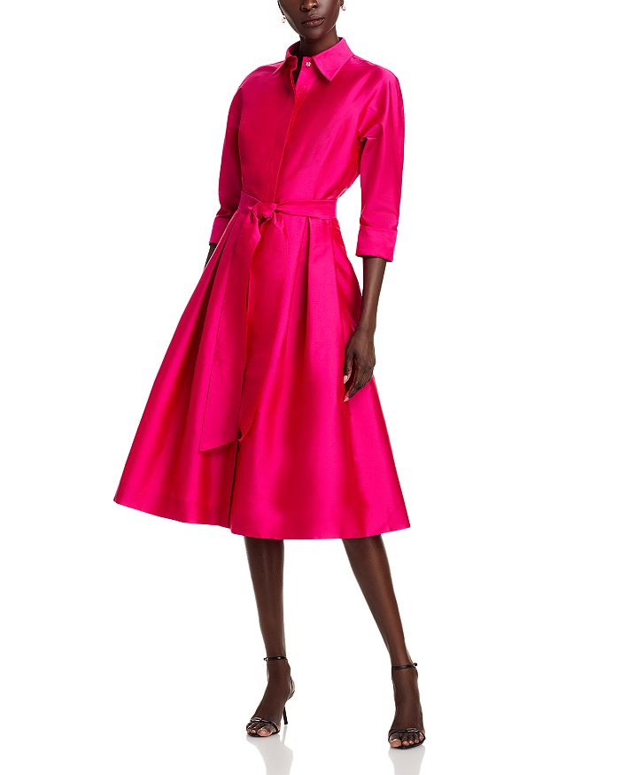 Тафтяное платье-рубашка Teri Jon by Rickie Freeman, розовый 
Тафтяное платье-рубашка Teri Jon by Rickie Freeman, розовый