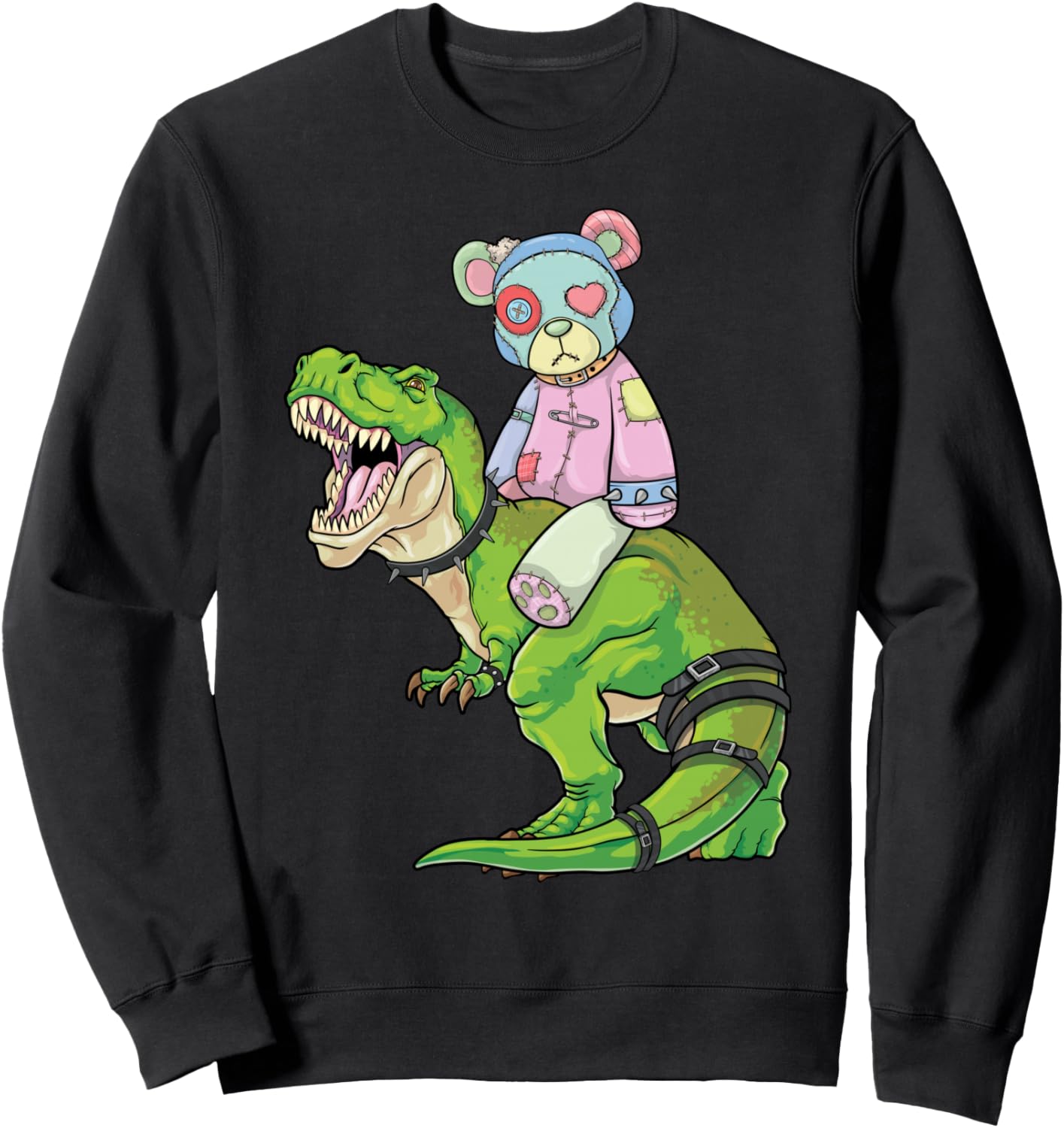 Пастельная готическая толстовка с изображением плюшевого медведя, едущего верхом на динозавре Тираннозавре Рексе, в стиле японского аниме Buddy Tees, черный
Пастельная готическая толстовка с изображением плюшевого медведя, едущего верхом на динозавре Тираннозавре Рексе, в стиле японского аниме Buddy Tees, черный