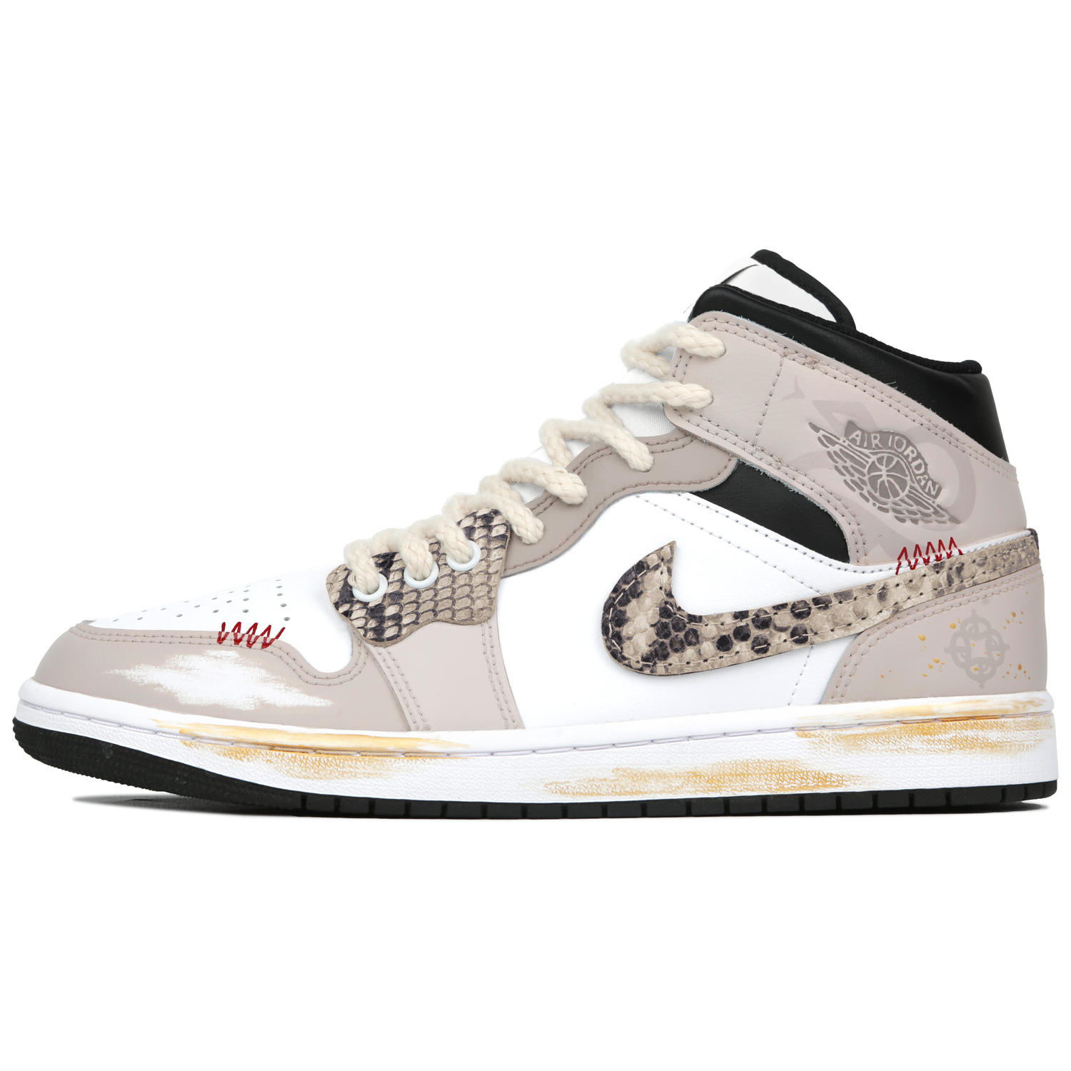 Air 1 Прочные Влагопоглощающие Кроссовки Высокие Винтажные Баскетбольные Мужские Коричневые Белые Jordan 
Air 1 Прочные Влагопоглощающие Кроссовки Высокие Винтажные Баскетбольные Мужские Коричневые Белые Jordan