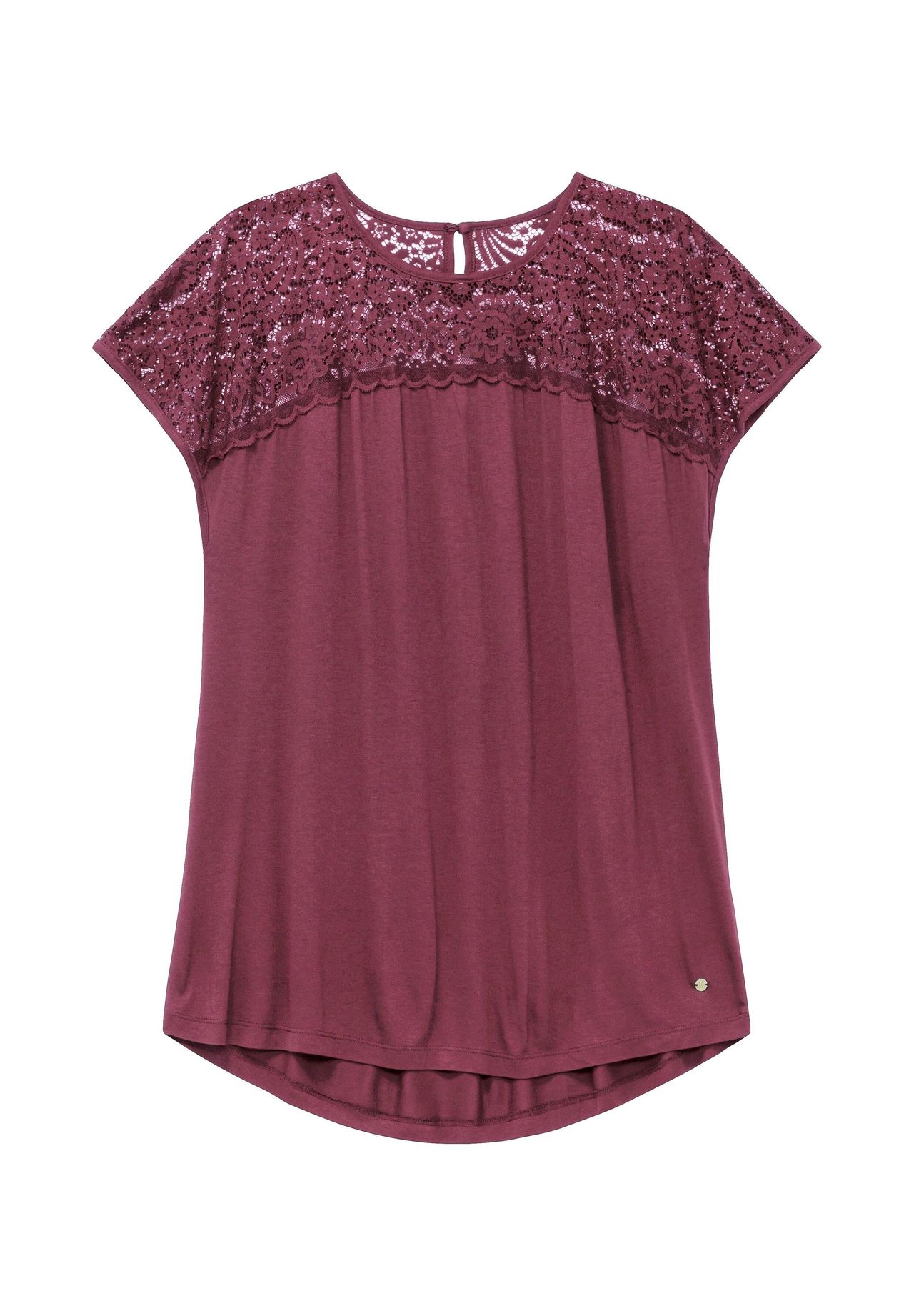 Рубашка с кружевной кокеткой на плечах Sheego, цвет Beere
Рубашка с кружевной кокеткой на плечах Sheego, цвет Beere