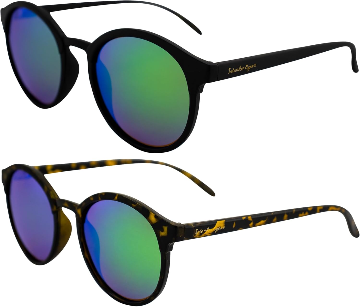 Поляризованные солнцезащитные очки Maldives для мужчин и женщин, 2 пары, увеличенные круглые, черная оправа черепахового цвета с зелеными зеркальными линзами Islander Eyes, Black/Tortoise-green
Поляризованные солнцезащитные очки Maldives для мужчин и женщин, 2 пары, увеличенные круглые, черная оправа черепахового цвета с зелеными зеркальными линзами Islander Eyes, Black/Tortoise-green