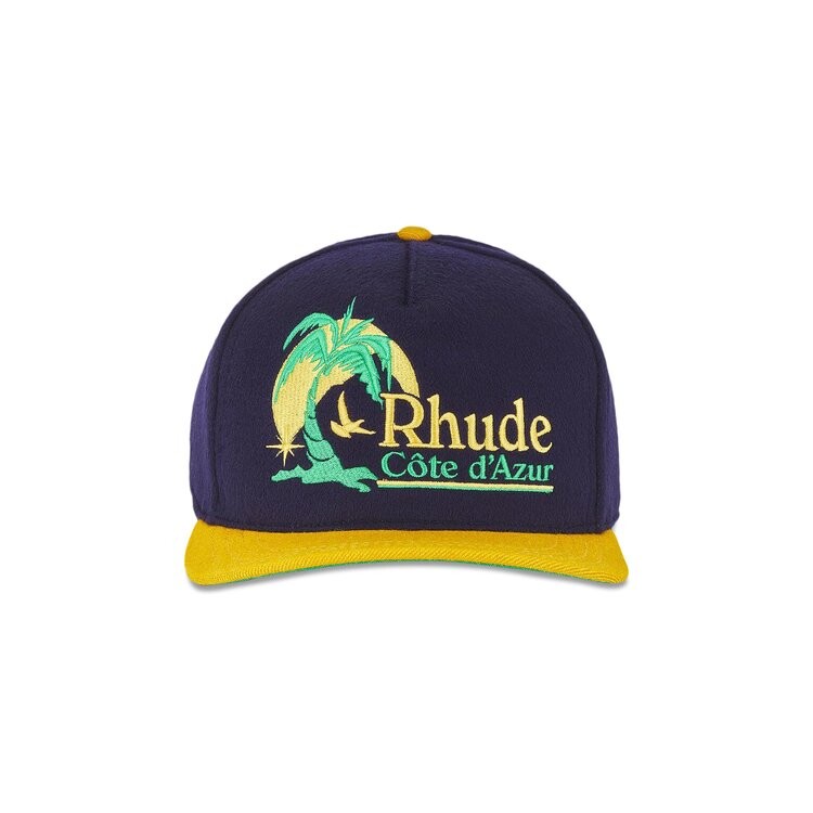 Бейсболка Rhude Azur Coast Cap, цвет Navy/Yellow 
Бейсболка Rhude Azur Coast Cap, цвет Navy/Yellow