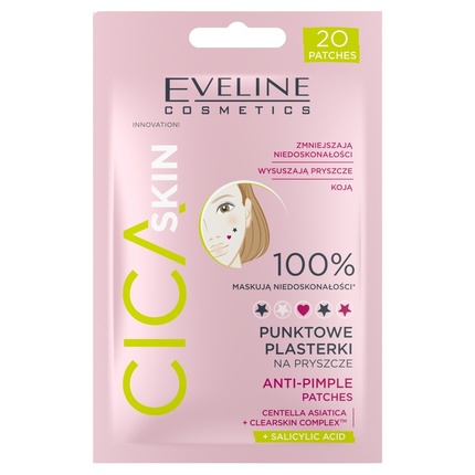 Пластыри Cica Skin Spot от прыщей - 20 штук Eveline
Пластыри Cica Skin Spot от прыщей - 20 штук Eveline