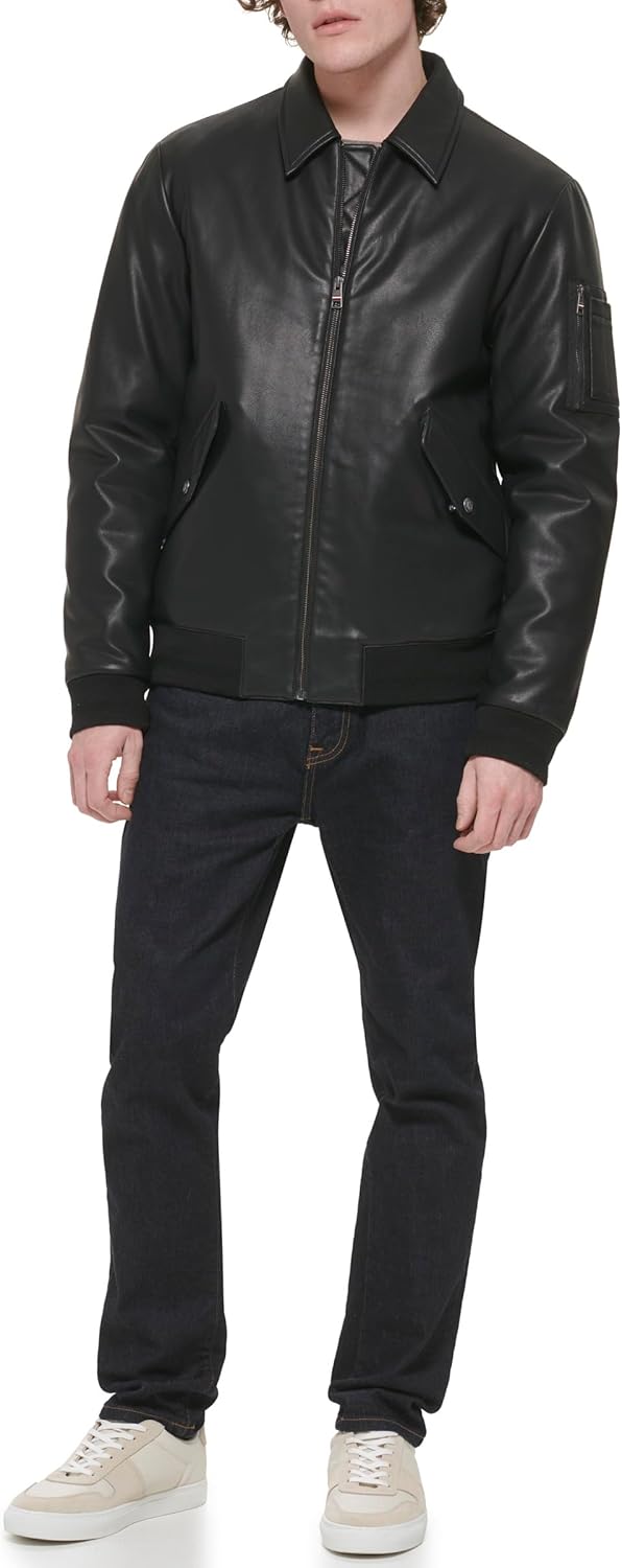 Мужская куртка-бомбер из искусственной кожи Tommy Hilfiger, Black Laydown Collar
Мужская куртка-бомбер из искусственной кожи Tommy Hilfiger, Black Laydown Collar