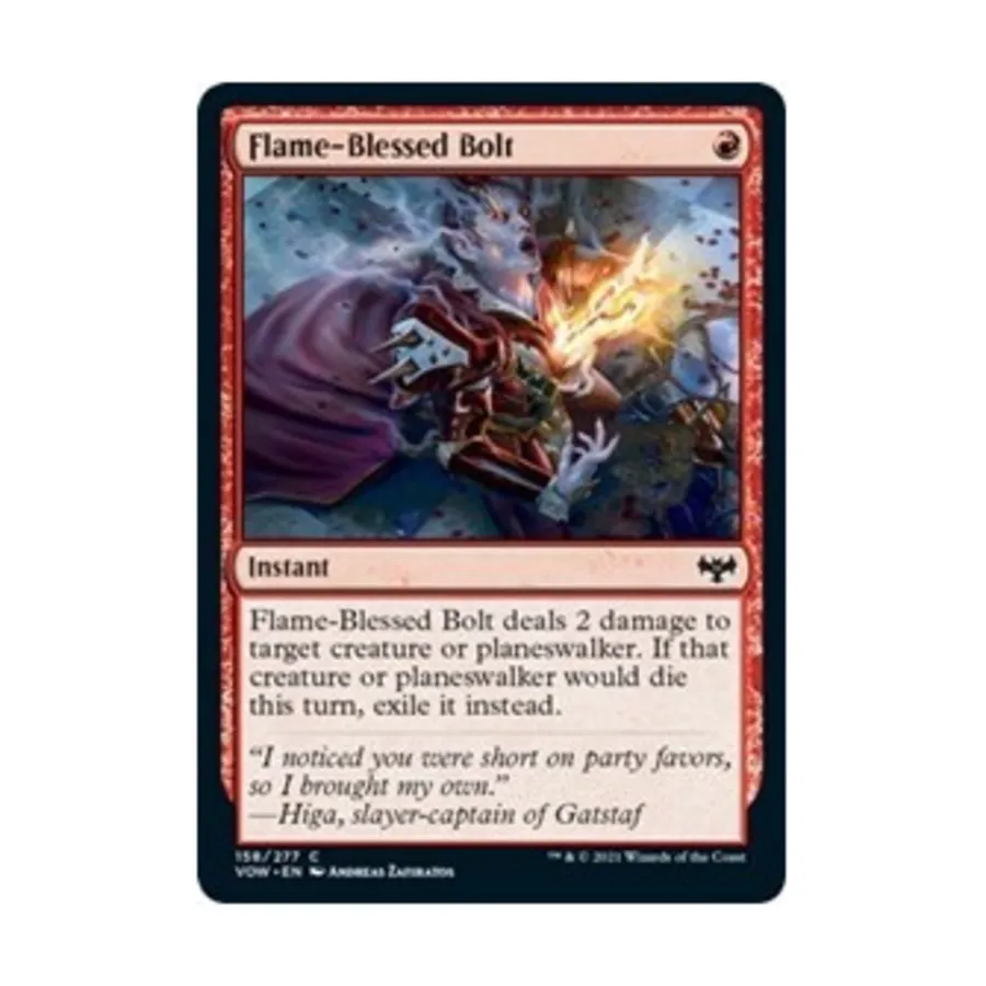 CCG Благословенный пламенем болт (С), MTG - Innistrad: Crimson Vow
CCG Благословенный пламенем болт (С), MTG - Innistrad: Crimson Vow