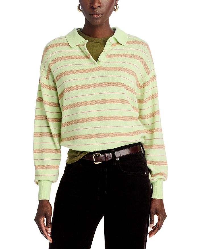 Поло из кашемира в полоску Guest in Residence, зеленый
Поло из кашемира в полоску Guest in Residence, зеленый