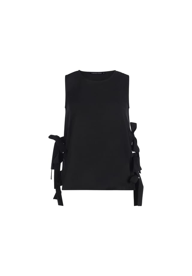 Блузка с короткими рукавами Liana с великолепными завязками по бокам Freshlions, черный 
Блузка с короткими рукавами Liana с великолепными завязками по бокам Freshlions, черный