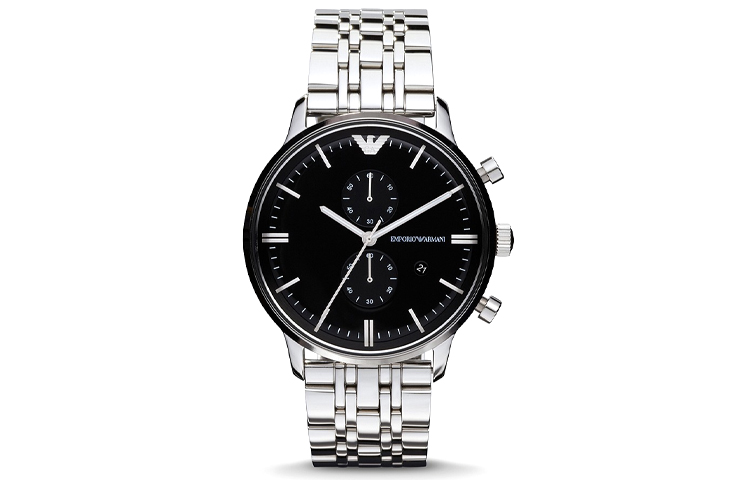 Мужские часы EMPORIO ARMANI с кварцевым механизмом на стальном браслете и черным циферблатом
Мужские часы EMPORIO ARMANI с кварцевым механизмом на стальном браслете и черным циферблатом