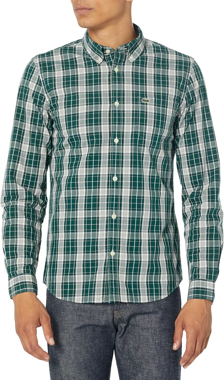 Мужская рубашка Lacoste с длинным рукавом Slim Fit, поплин, стрейч, в клетку, на пуговицах, Sinople/Hammam
Мужская рубашка Lacoste с длинным рукавом Slim Fit, поплин, стрейч, в клетку, на пуговицах, Sinople/Hammam