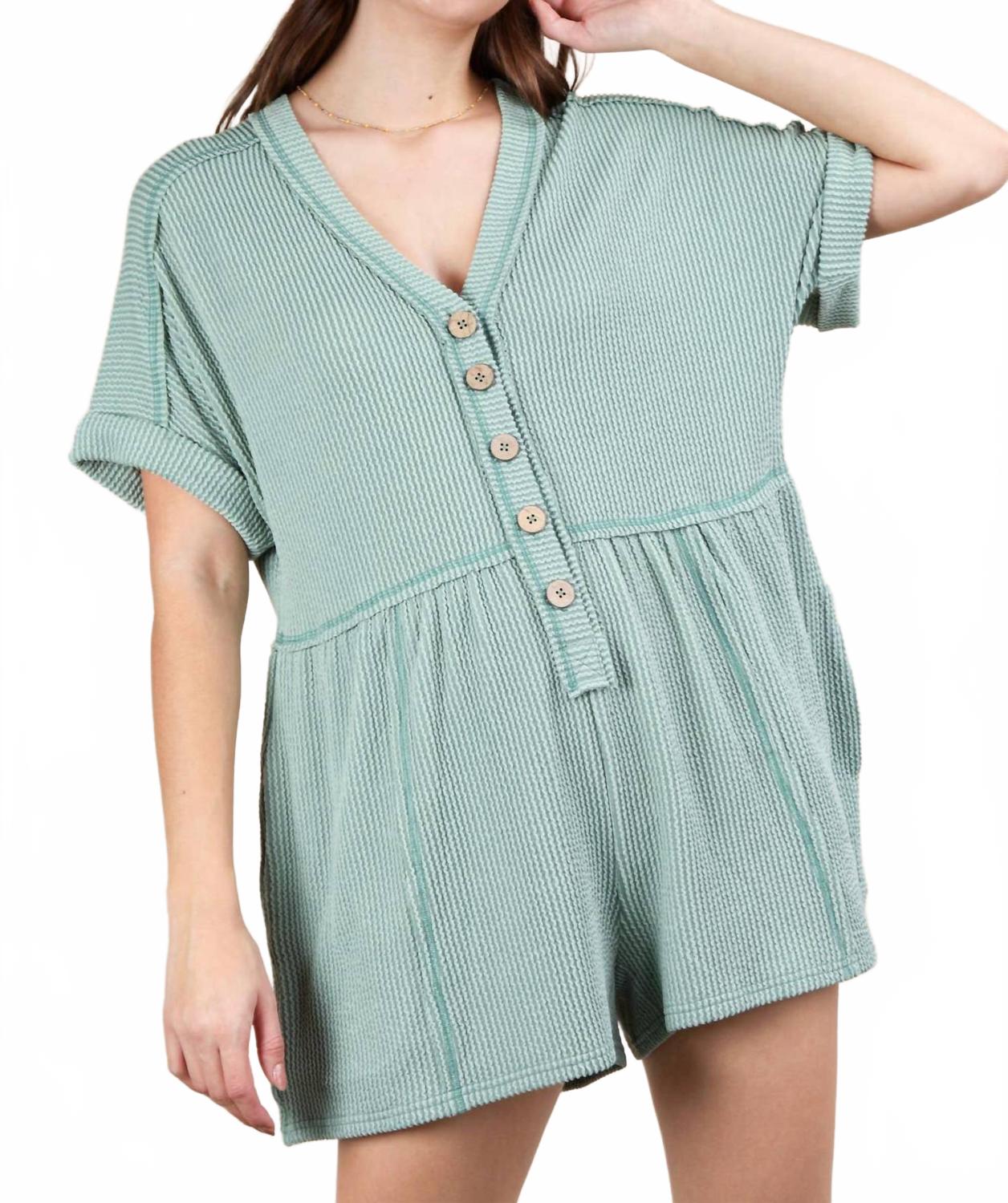 Двухцветный ребристый вязаный комфортный повседневный комбинезон в зеленом цвете VERY J
Двухцветный ребристый вязаный комфортный повседневный комбинезон в зеленом цвете VERY J