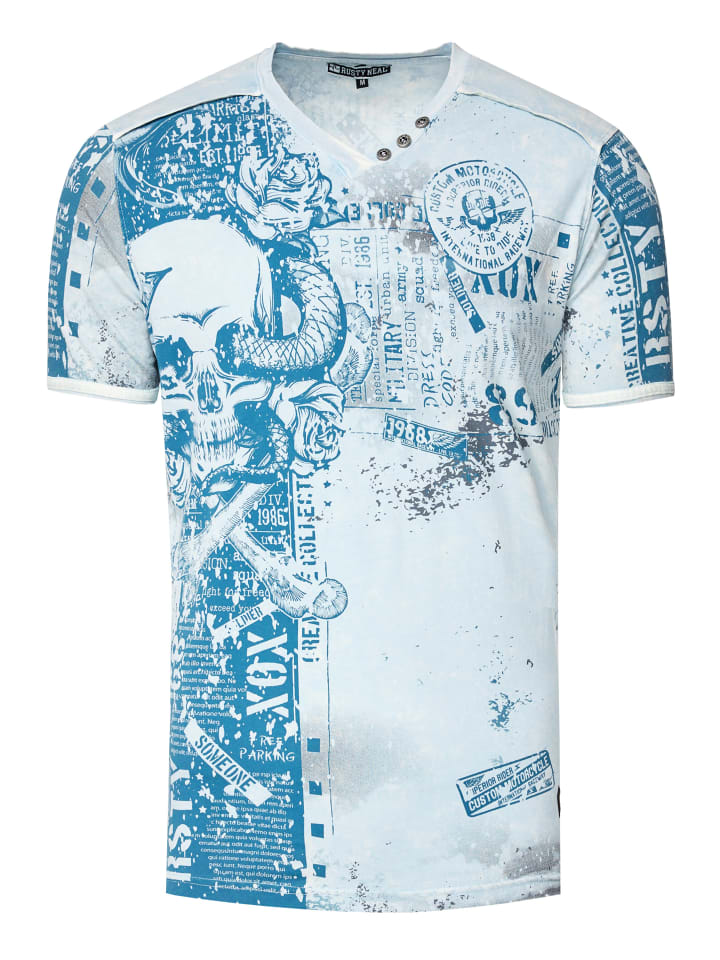 Футболка с V-образным вырезом, принтом Череп и змея по всей поверхности и замшевыми деталями светло-голубого цвета Rusty Neal, Синий, Футболка с V-образным вырезом, принтом Череп и змея по всей поверхности и замшевыми деталями светло-голубого цвета Rusty
Футболка с V-образным вырезом, принтом Череп и змея по всей поверхности и замшевыми деталями светло-голубого цвета Rusty Neal, Синий, Футболка с V-образным вырезом, принтом Череп и змея по всей поверхности и замшевыми деталями светло-голубого цвета Rusty