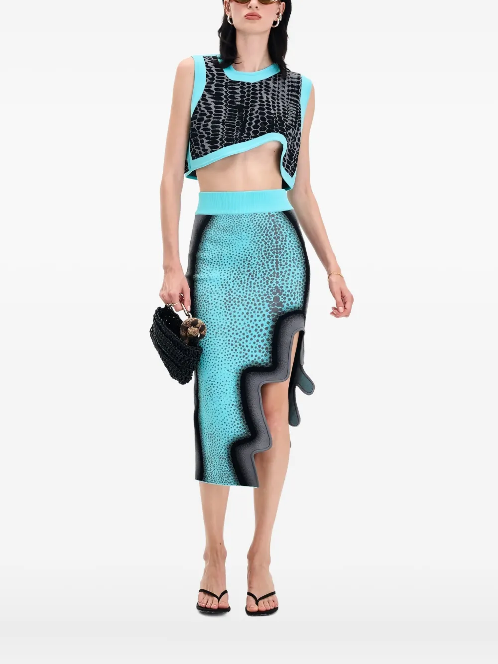 Асимметричный топ с принтом змеиной кожи PH5, черный
Асимметричный топ с принтом змеиной кожи PH5, черный