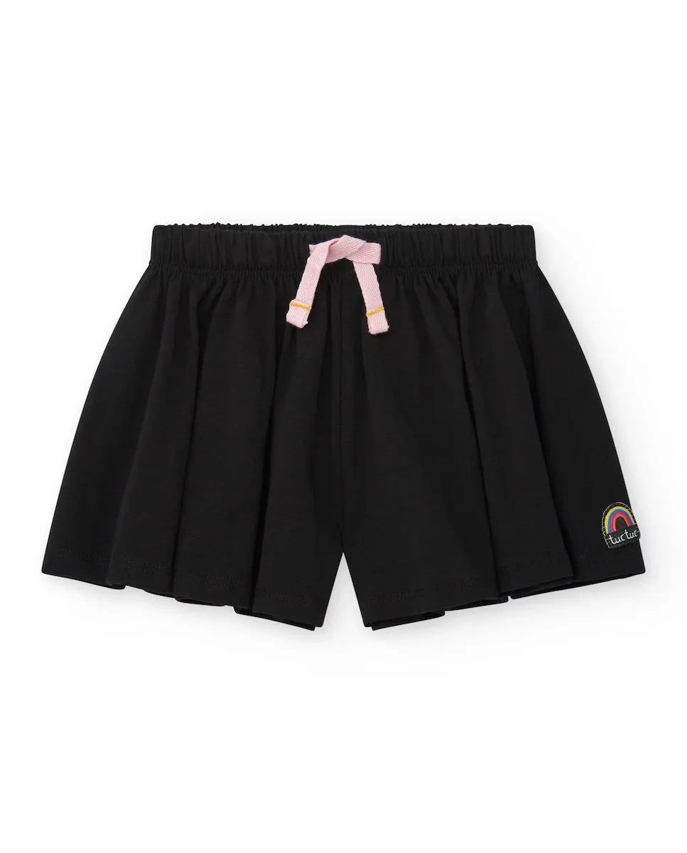 Однотонные шорты для девочки с эластичным поясом и кулиской Tuc tuc, чёрный
Однотонные шорты для девочки с эластичным поясом и кулиской Tuc tuc, чёрный