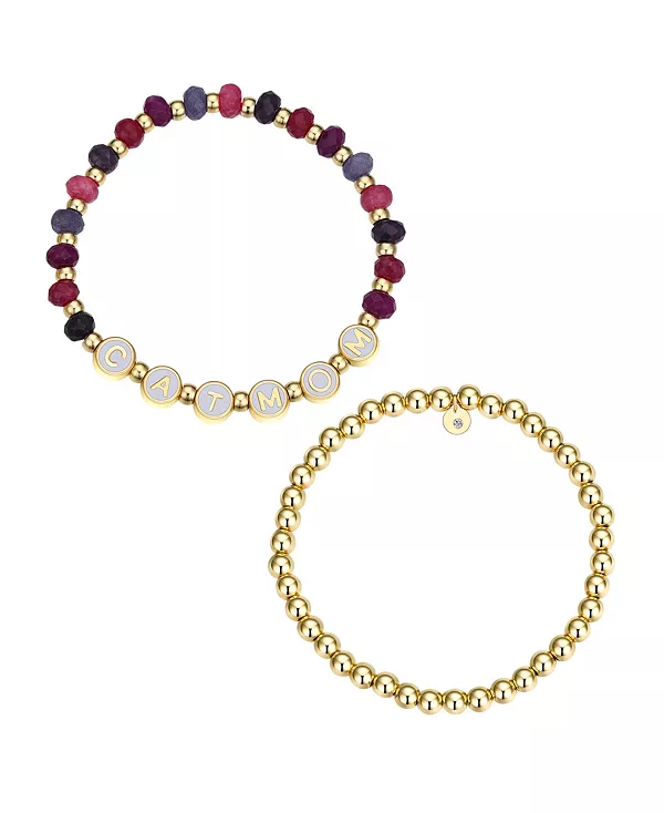 Комплект браслетов из разноцветного фиолетового кварца с кошкой-мамой и бисером Unwritten, gold
Комплект браслетов из разноцветного фиолетового кварца с кошкой-мамой и бисером Unwritten, gold