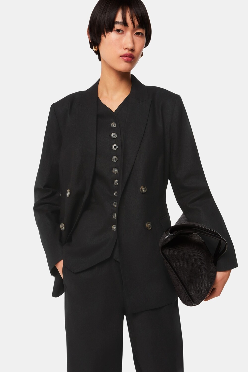 Куртка Lindsey из смесового льна Whistles, черный
Куртка Lindsey из смесового льна Whistles, черный