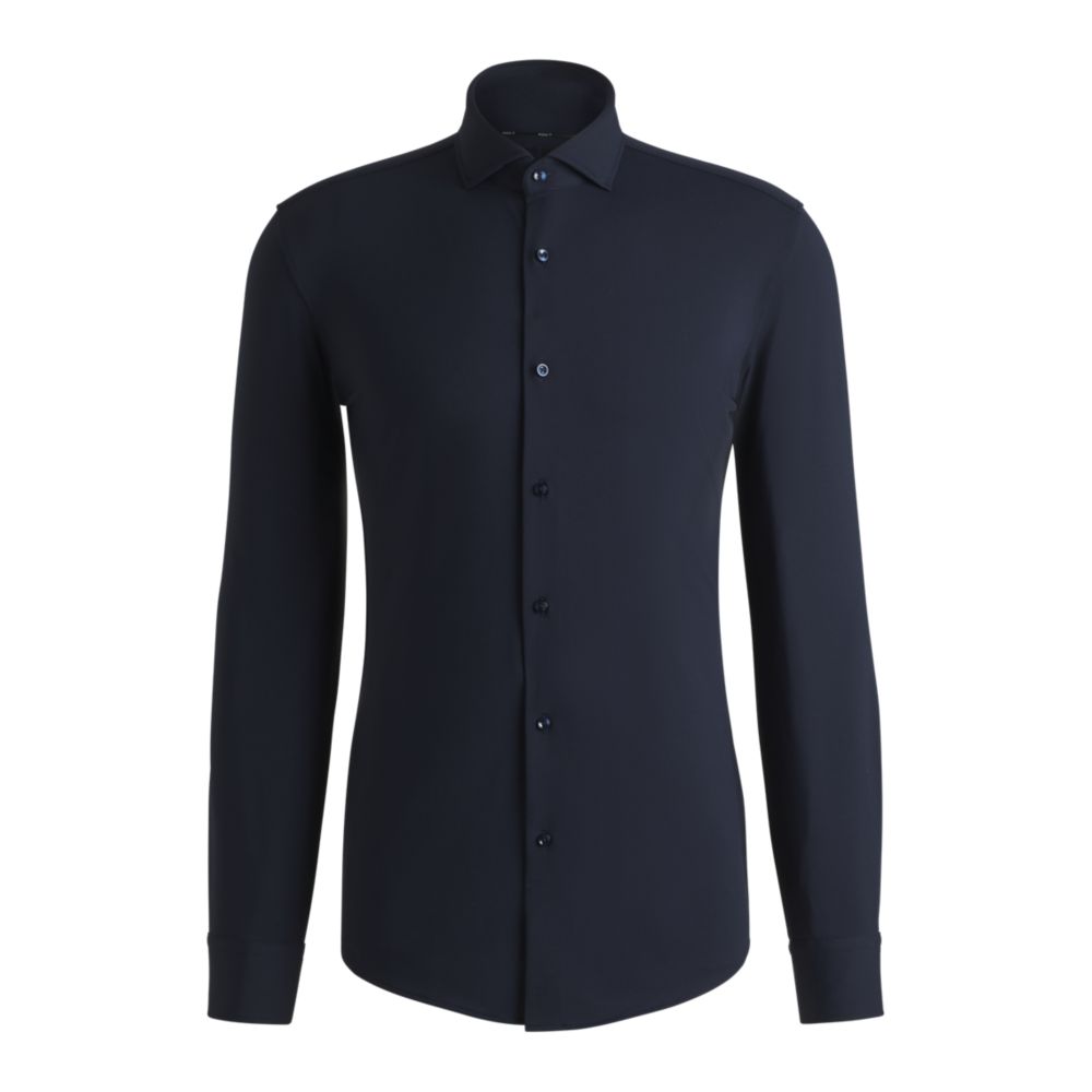 Рубашка облегающего кроя из структурированного эластичного трикотажа BOSS, темно-синий
Рубашка облегающего кроя из структурированного эластичного трикотажа BOSS, темно-синий