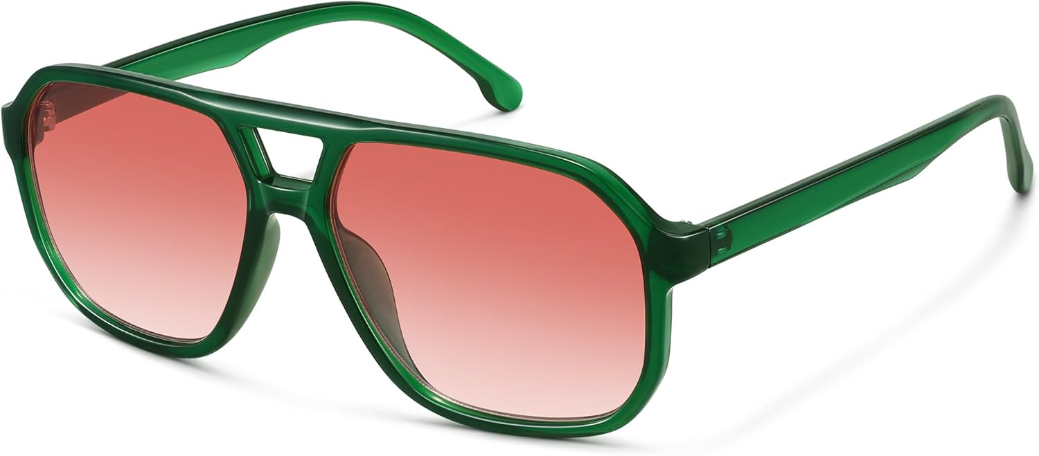 Большие солнцезащитные очки-авиаторы для женщин и мужчин — ретро, винтажные, 70-х годов, квадратная форма, двойная перемычка, защита от УФ-излучения Fozono, Green/Red Gradient
Большие солнцезащитные очки-авиаторы для женщин и мужчин — ретро, винтажные, 70-х годов, квадратная форма, двойная перемычка, защита от УФ-излучения Fozono, Green/Red Gradient