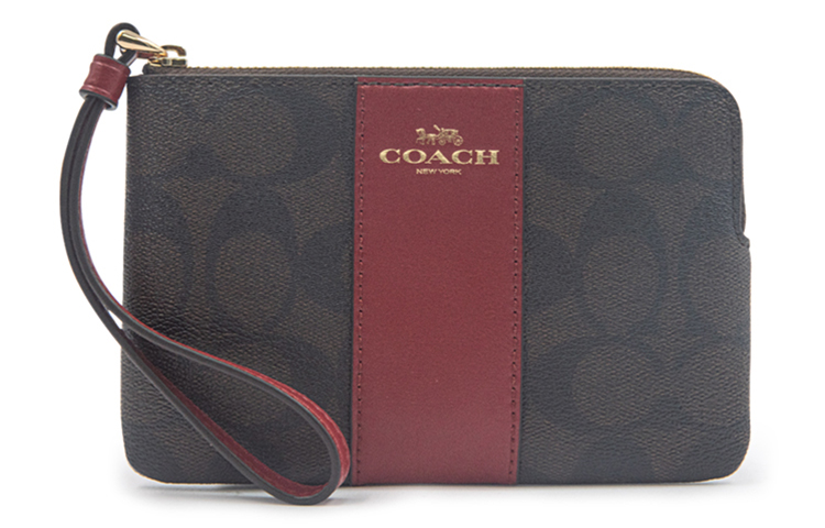 COACH Угловая молния холщовая с кожаным запястьем сумка клатч кошелек для монет женская темно-коричневая и красная
COACH Угловая молния холщовая с кожаным запястьем сумка клатч кошелек для монет женская темно-коричневая и красная