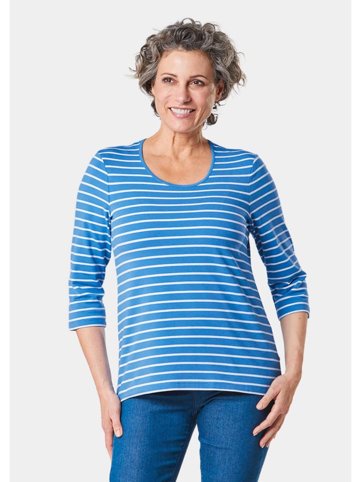 Полосатая рубашка, разноцветная трикотажная полосатая рубашка лазурного / белого / полосатого цвета GOLDNER
Полосатая рубашка, разноцветная трикотажная полосатая рубашка лазурного / белого / полосатого цвета GOLDNER