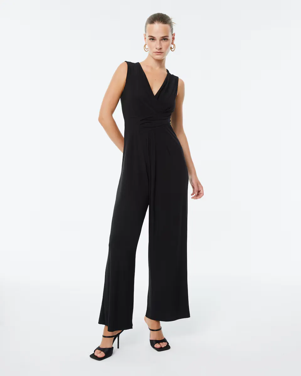 Женский трикотажный комбинезон без рукавов с V-образным вырезом Paz Torras, чёрный
Женский трикотажный комбинезон без рукавов с V-образным вырезом Paz Torras, чёрный